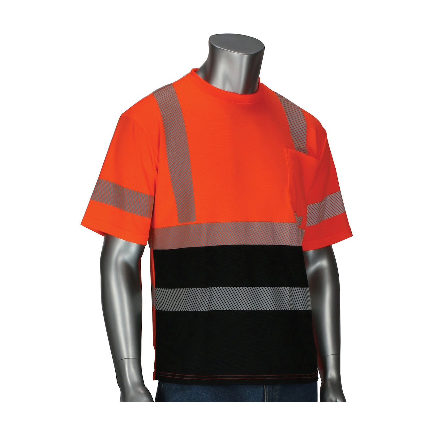 PIP® 310-1100-LY/2X Long Sleeve T-Shirt, 2XL, Hi-Viz Lime Yellow, Bird's Eye Polyester, 30.7 in L
