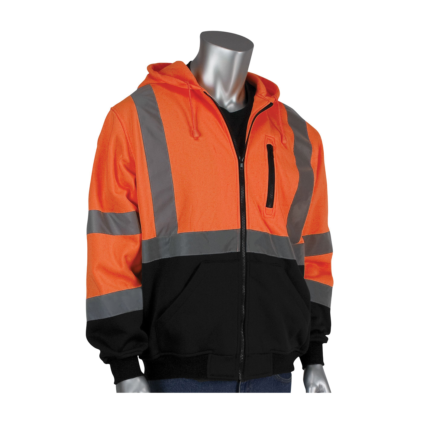 PIP® 333-1550-LY/5X Fleece Lined Jacket, Black/Hi-Viz Lime Yellow, Polyester, 59 in Chest, Resists: Water, Specifications Met: ANSI 107 Class 3 Type R