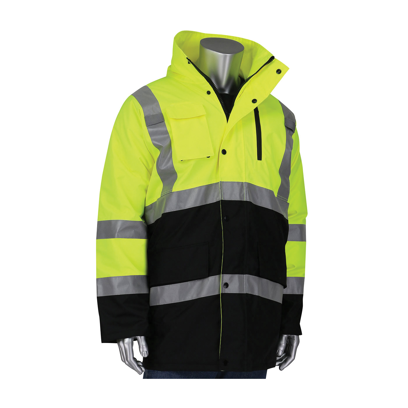 PIP® 333-1766-OR/5X Bomber Jacket With Zip-Out Fleece Liner, Hi-Viz Orange, Polyester, 74 in Chest, Resists: Water, Specifications Met: ANSI 107 Class 3 Type R