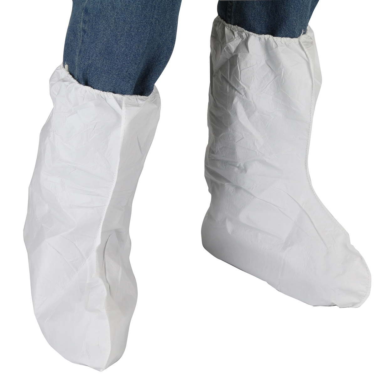 DuPont&trade; TY450SWH00020000 Boot Cover, ASTM D1777, D3776, D774, D5733, D5034, D257, Universal Fits Shoe, White, Elastic Closure, Tyvek&reg; Outsole, Resists: Slip