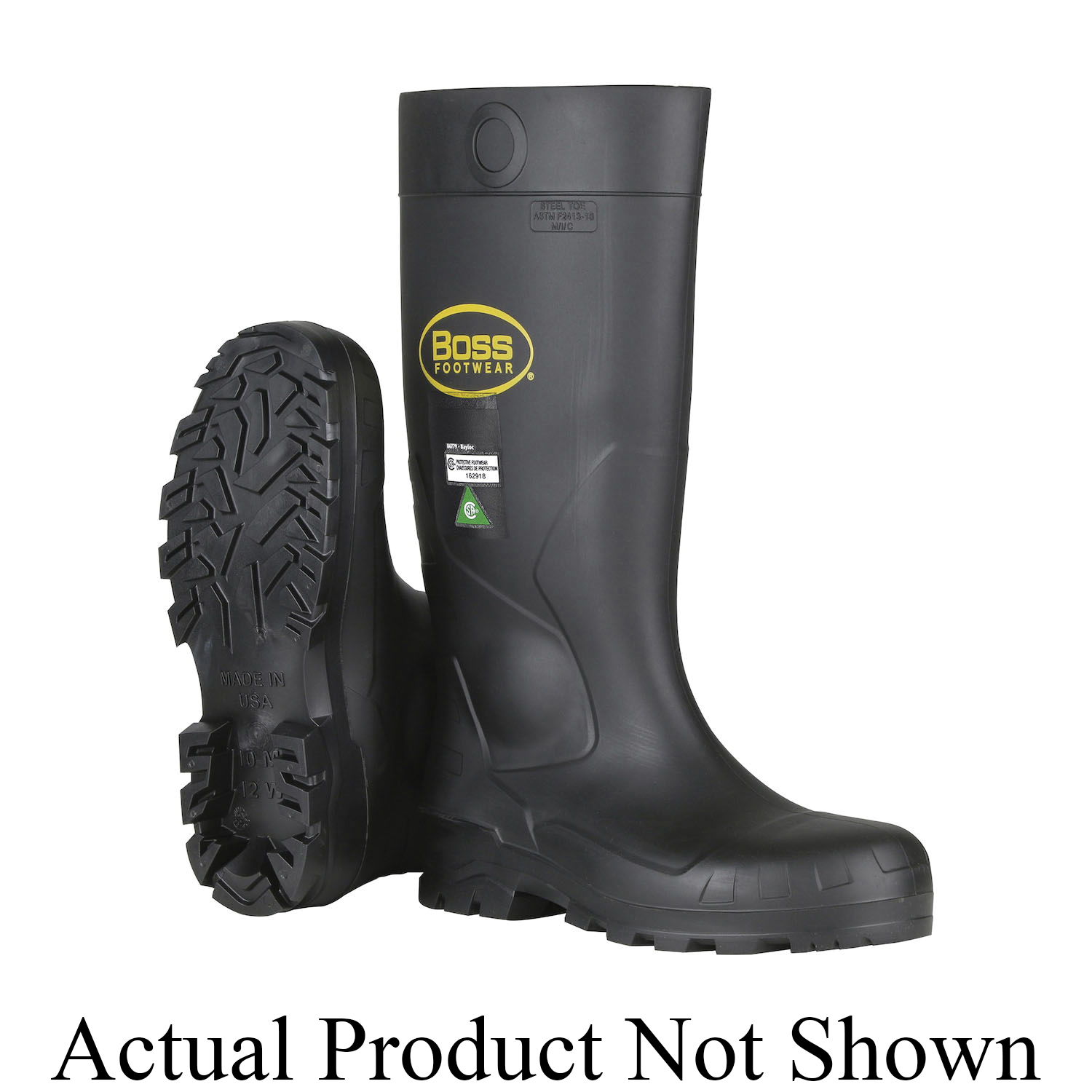 Tingley 21144.1 Ultra Lightweight Knee Boots, Men's, SZ 10, 15 in H, Soft Toe, Rubber/PVC Upper, Resists: Slip and Chemical