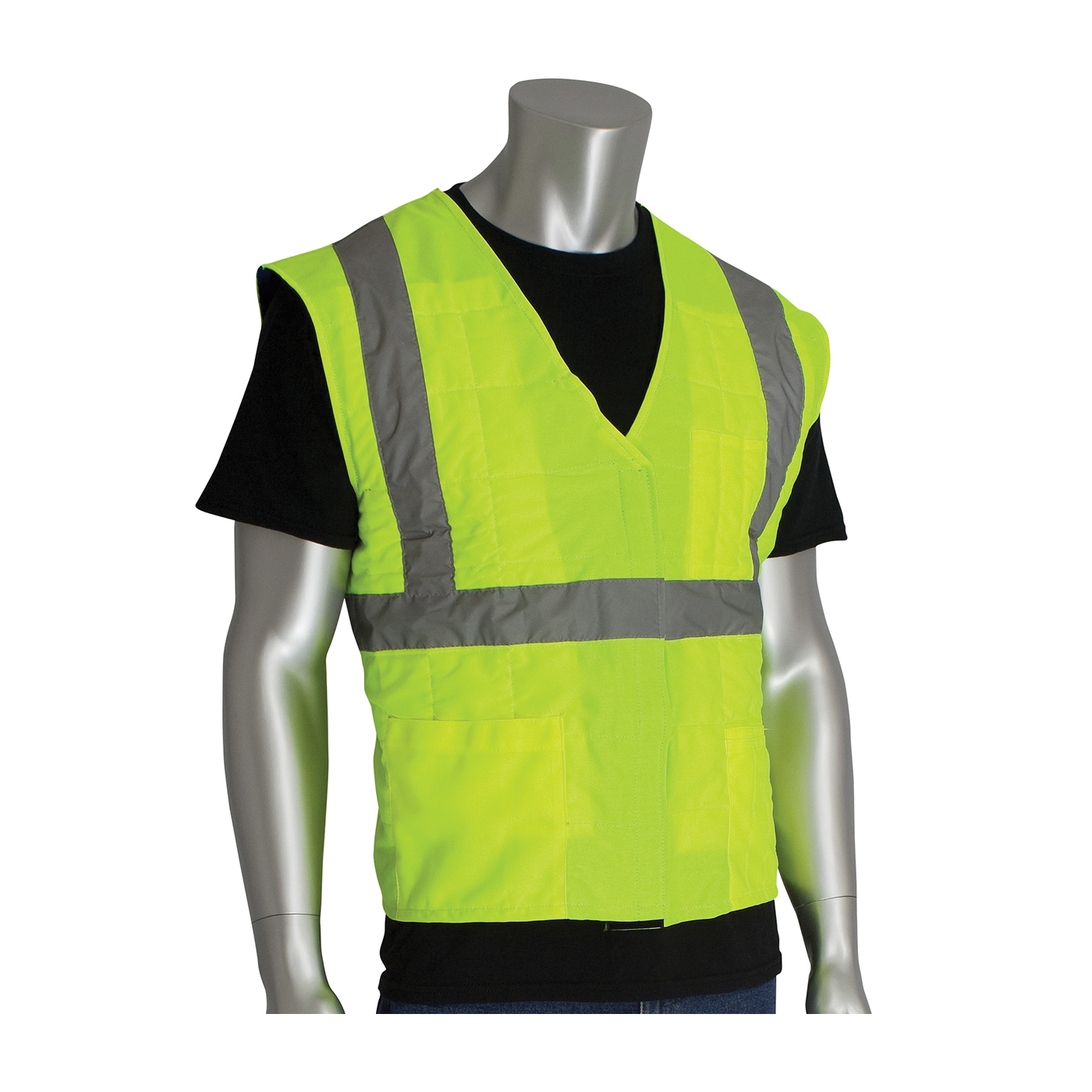 PIP&reg; 390-EZ100-LY/2X EZ-Cool&reg; Flash Evaporative, 2XL, Hi-Viz Lime Yellow, Polyester/Nylon, Zipper Closure