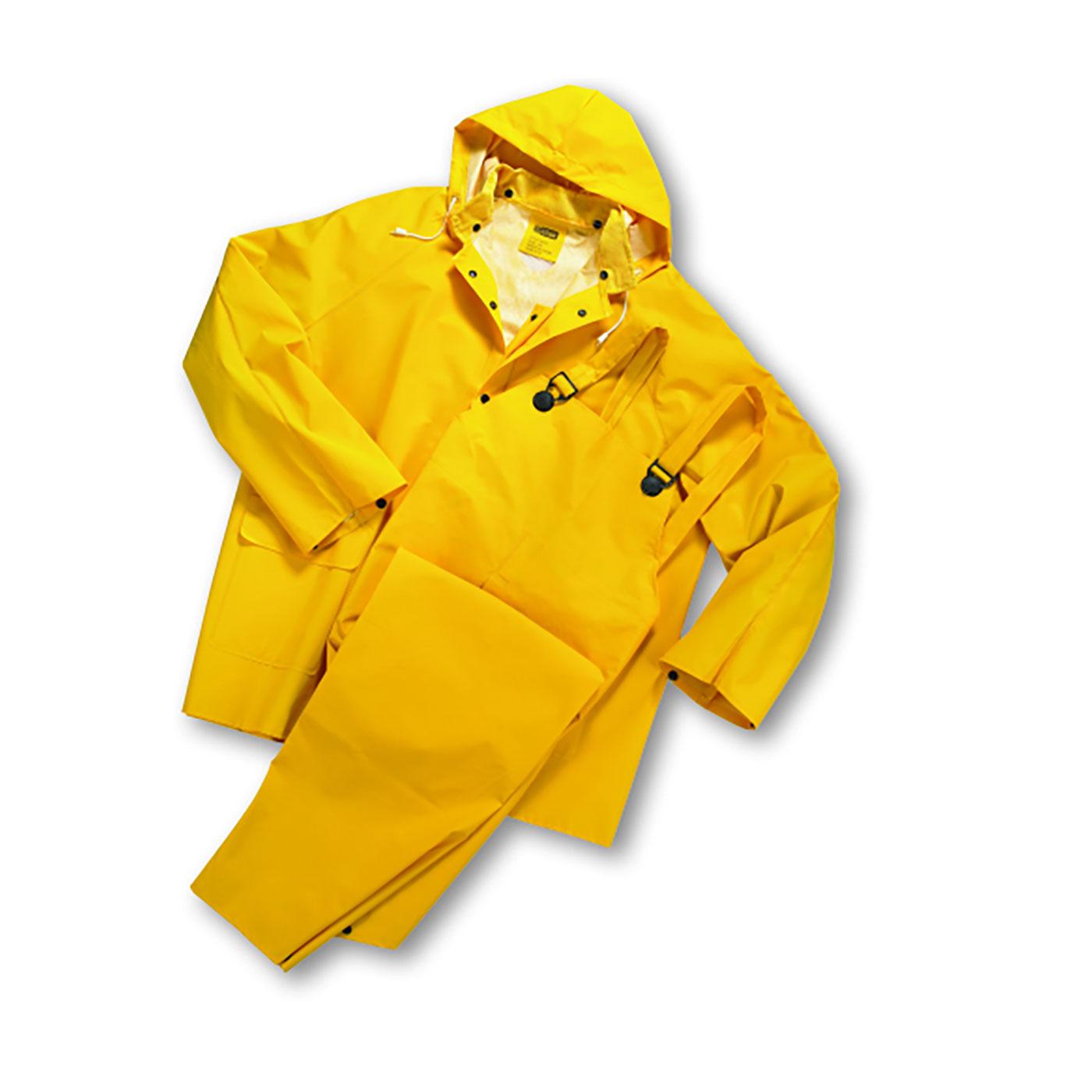 Anchor® 9000-S 101-9000 3-Piece Rainsuit, S, Yellow, Polyester/PVC, Detachable Hood