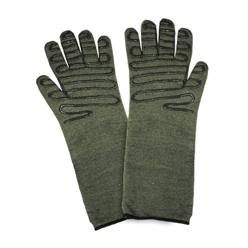 PIP&reg; Kut-Gard&reg; 43-850L Hot Mill Gloves, L, Kevlar&reg;/Preox, Dark Green, Cotton Terry Lining, Open Cuff, Uncoated Coating, 11 in L, Resists: Abrasion, Cut and Flame