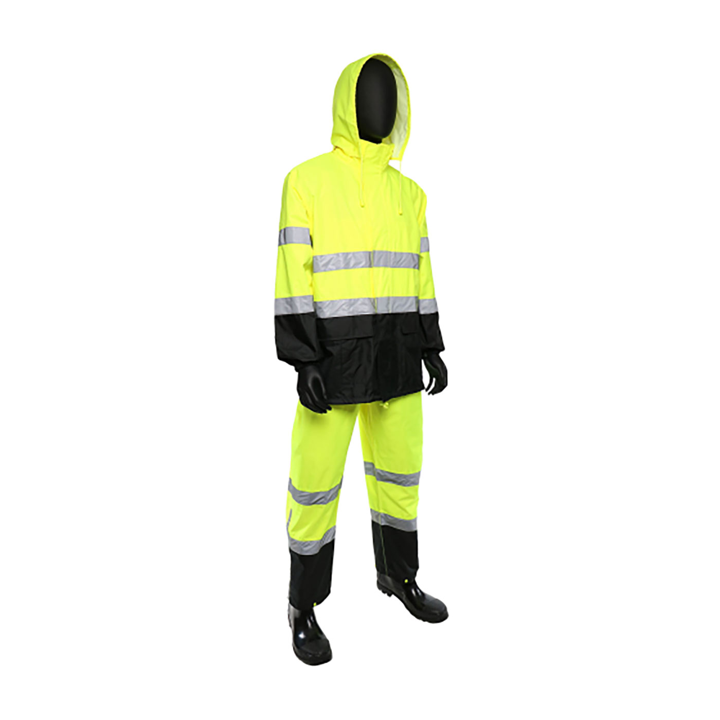 Anchor® 9000-3XL 101-9000 3-Piece Rainsuit, 3XL, Yellow, Polyester/PVC, Detachable Hood