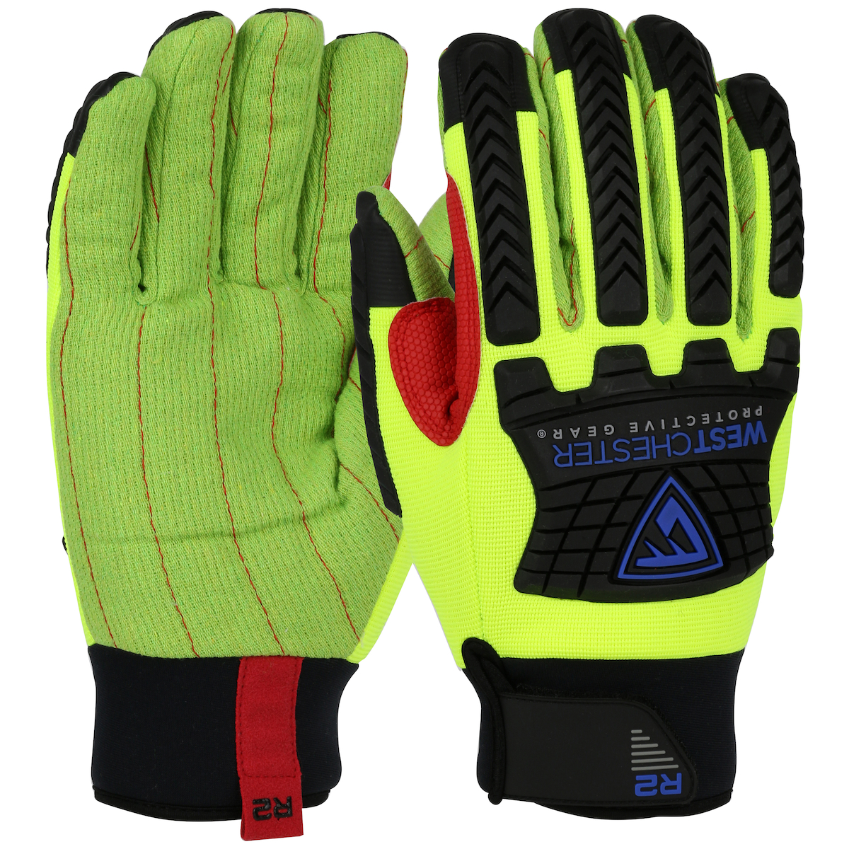 PIP® Maximum Safety® 122-AV20/L Ergonomic Anti-Vibration Gloves, L, Cotton/Elastane/PVC/Terrycloth