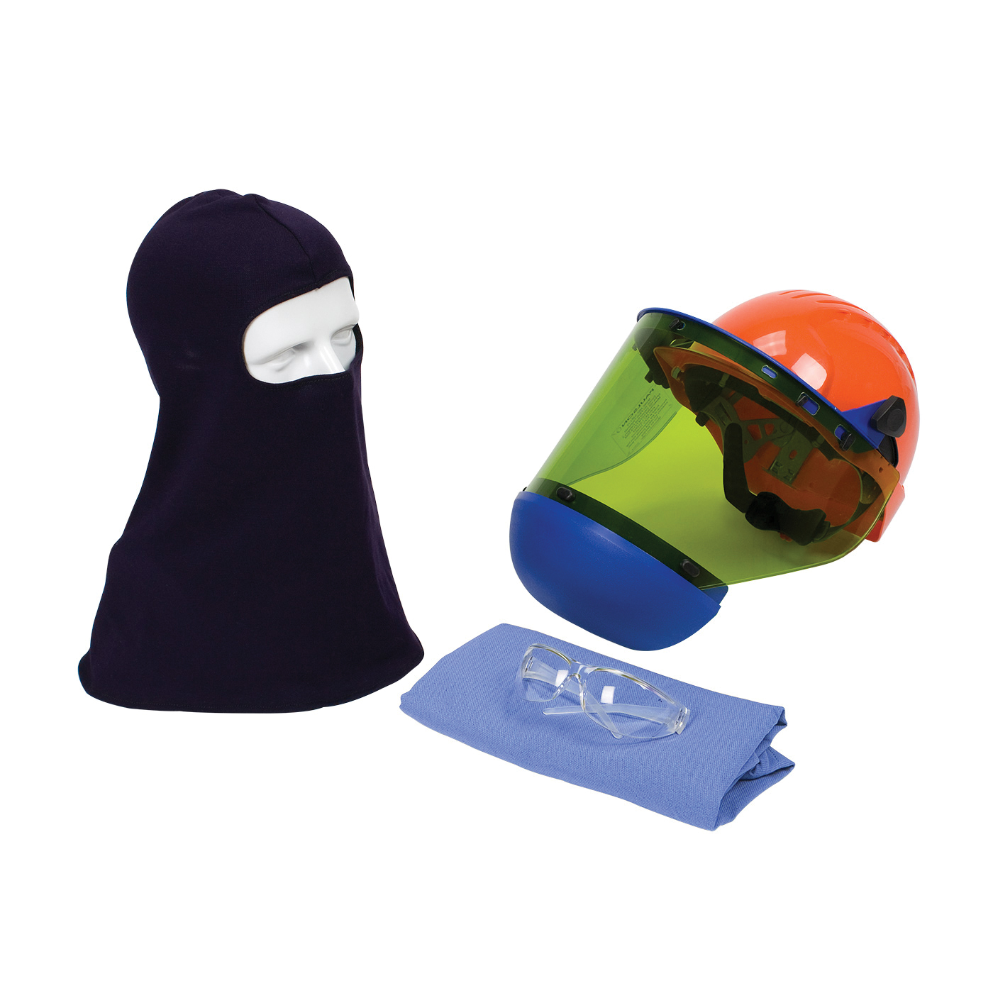 PIP&reg; 9150-5488E/L Arc Flash Kit, Hazard Risk Category (HRC): 2, Hood/Face Shield Max Arc Flash Protection: 12 cal/sq-cm, Garment Max Arc Flash Protection: 12 cal/sq-cm, NFPA 70E-2018, Arc Shield/Hard Hat Head/Face Protection, L