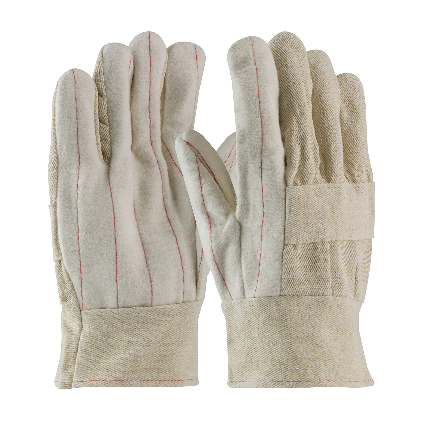 MCR Safety 9460K Red Brick&reg; Reversible Heat Resistant Gloves, L, ANSI Heat Level: 5, Natural White, Unlined Lining, Knit Wrist Cuff, Nitrile Coating, 10.82 in L, 608 deg F Max