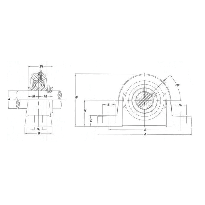 IPTCI Bearings UCPL 205 25MM IPTUCPL205-25MM