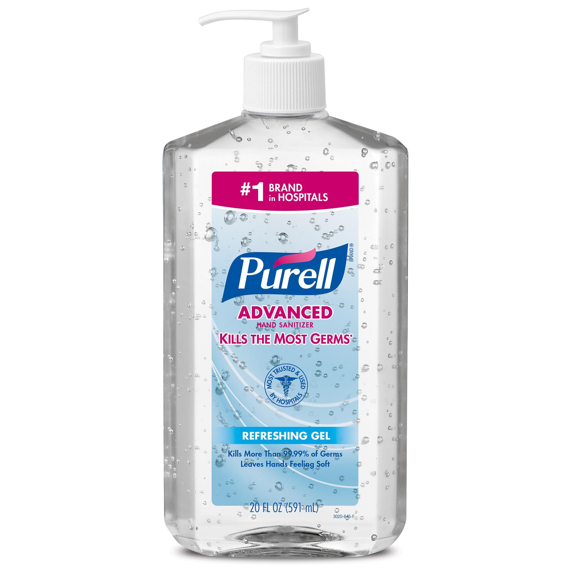 PURELL® 5091-04 Advanced Hand Sanitizer With Naturally Renewable Ethanol, 1200 mL Nominal, Dispenser Refill Package, Gel Form, Alcohol/Fragrance-Free Odor/Scent, Clear/Colorless/Yellow