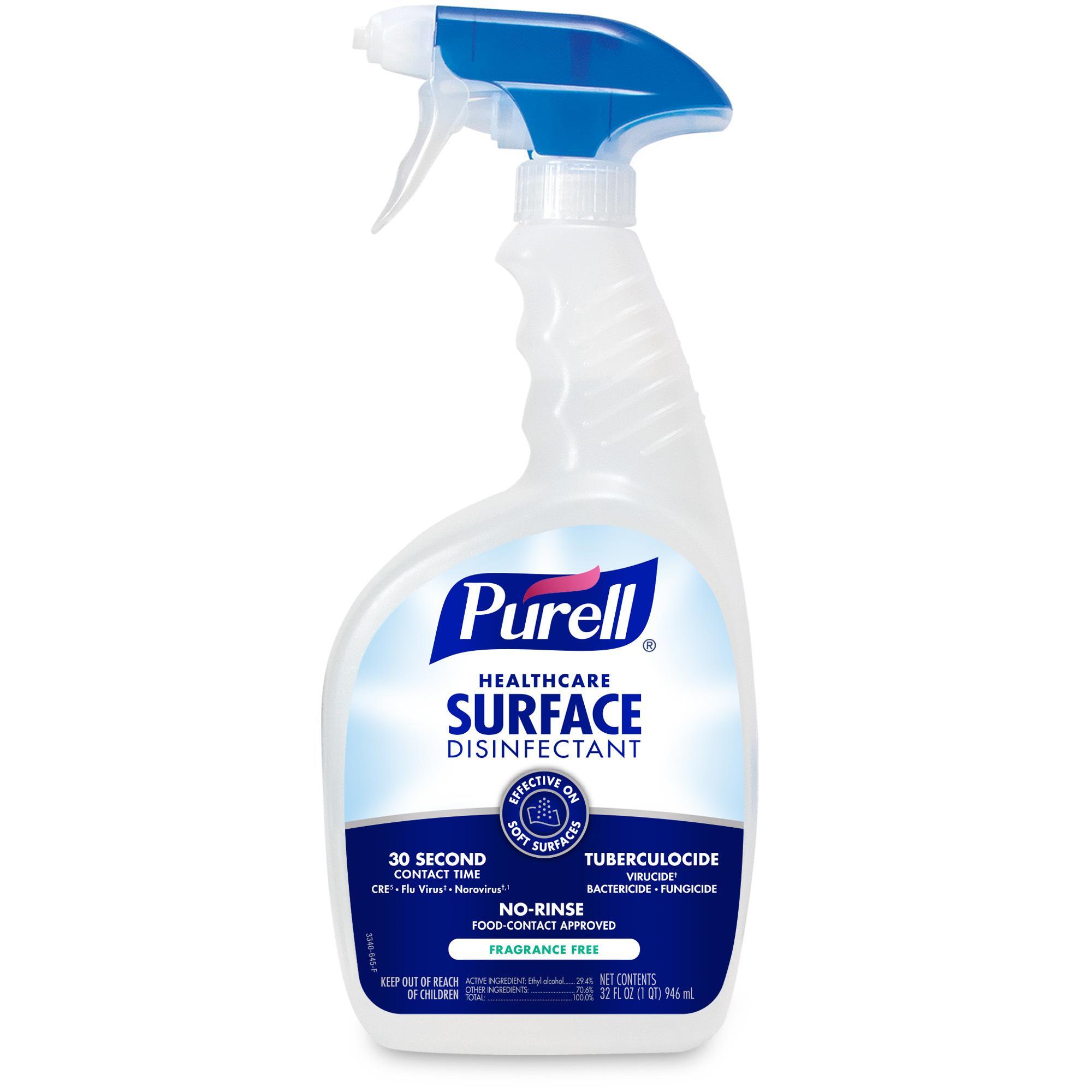 PURELL&reg; 3342-06 Professional Surface Disinfectant With Spray Trigger, 32 fl-oz Spray Bottle, Liquid Form, >/=20 to <35%, >/=1 to <5%, Clear