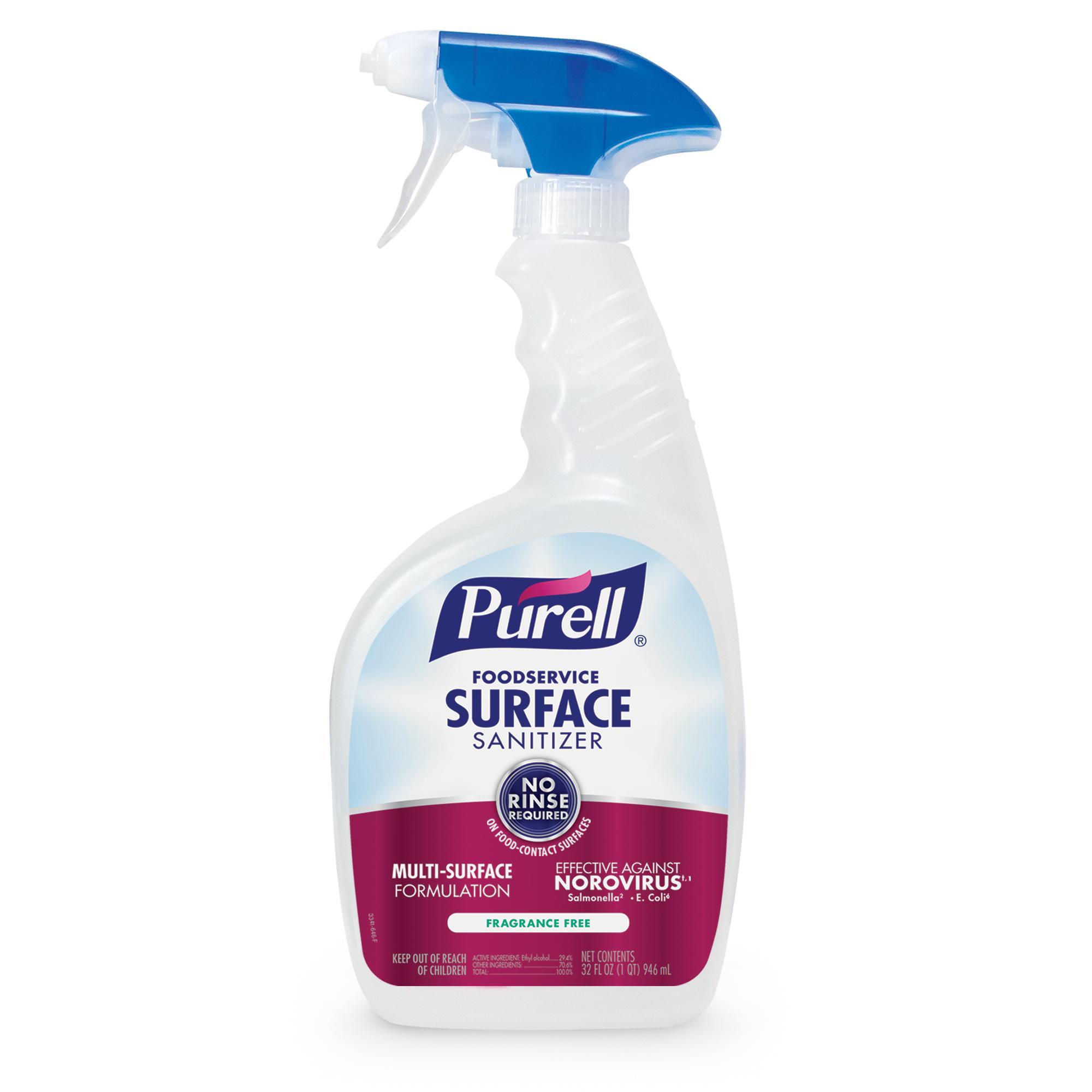 PURELL® 4341-04 Surface Sanitizer, 128 fl-oz Bottle, 12.6 to 12.9 pH, Liquid Form, Fragrance-Free Odor/Scent