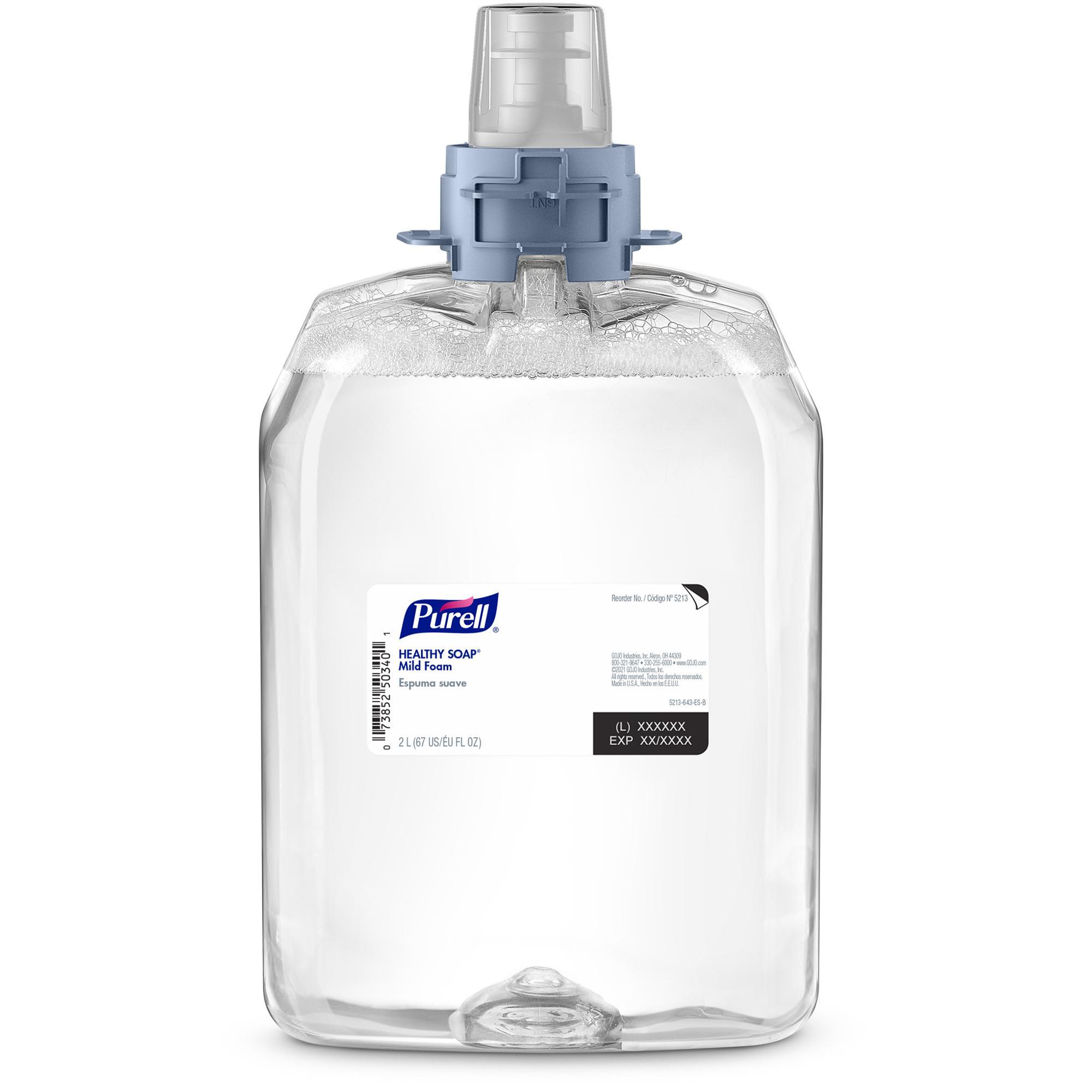 PURELL® 7772-02 HEALTHY SOAP® Hand Soap, 1200 mL, Dispenser Refill, Foam, Fragrance Free, Clear/Yellow