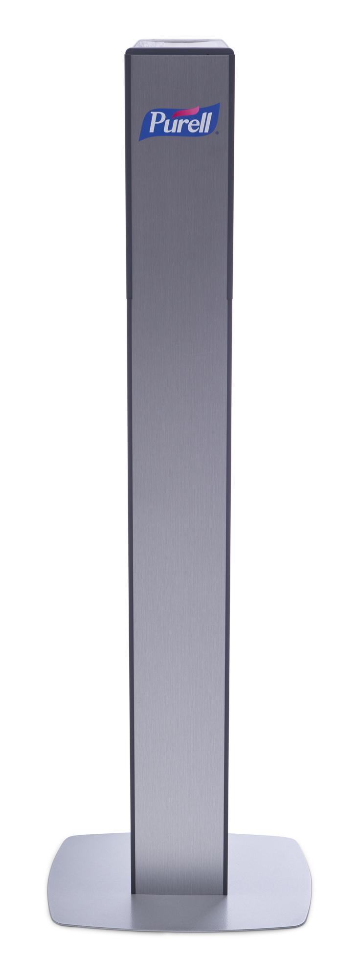 PURELL® MESSENGER™ 7316-DS-SLV Elegant Touch Free Panel Floor Stand, For Use With Hand Sanitizer, ABS, Graphite