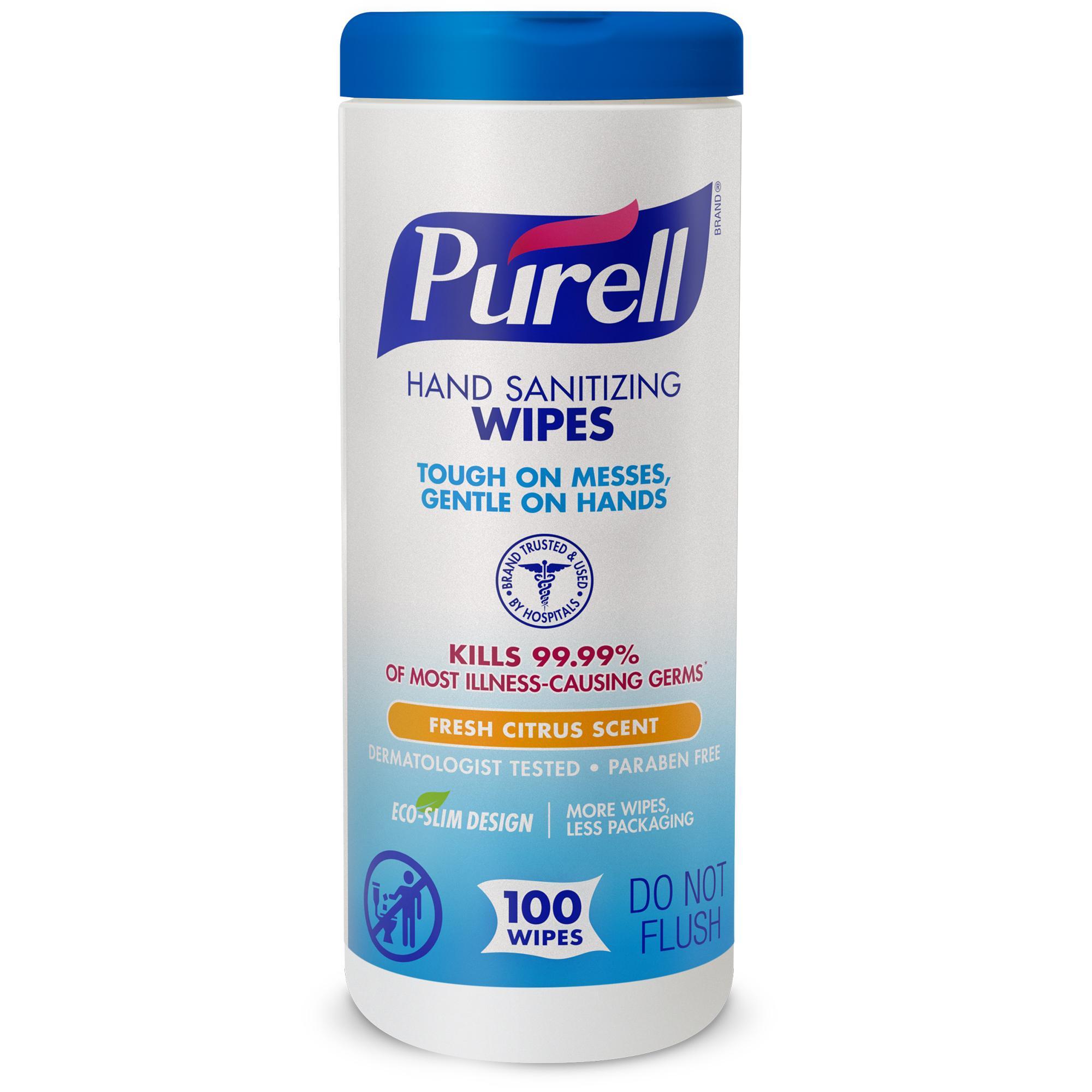 PURELL® 9113-06 General Purpose Hand Sanitizing Wipes, 270 Count Capacity, White