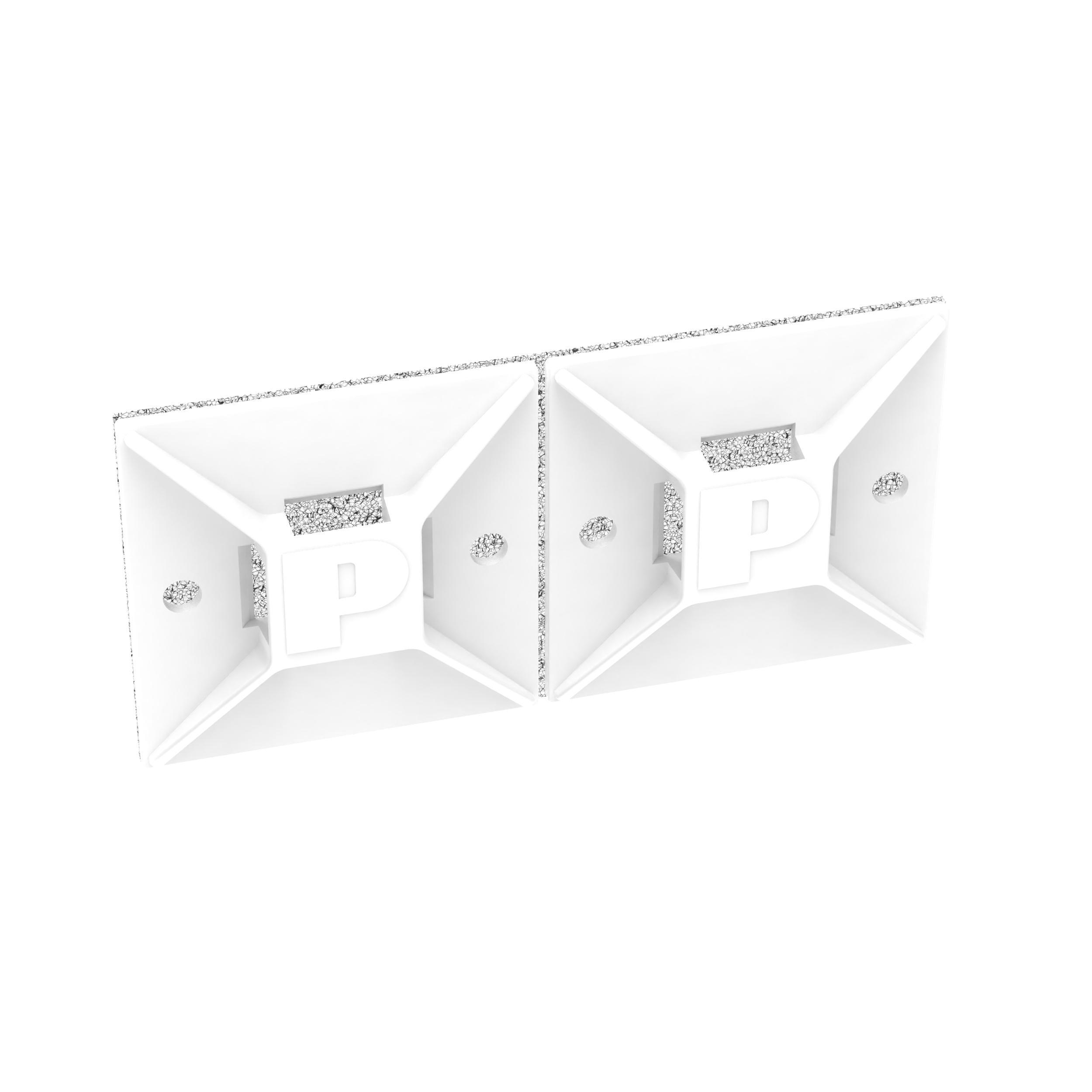 Panduit® ABM2S-A-C Cable Tie Mount, 4-Way, Rubber Adhesive Tape Mount, 0.19 in W Tie, ABS, White