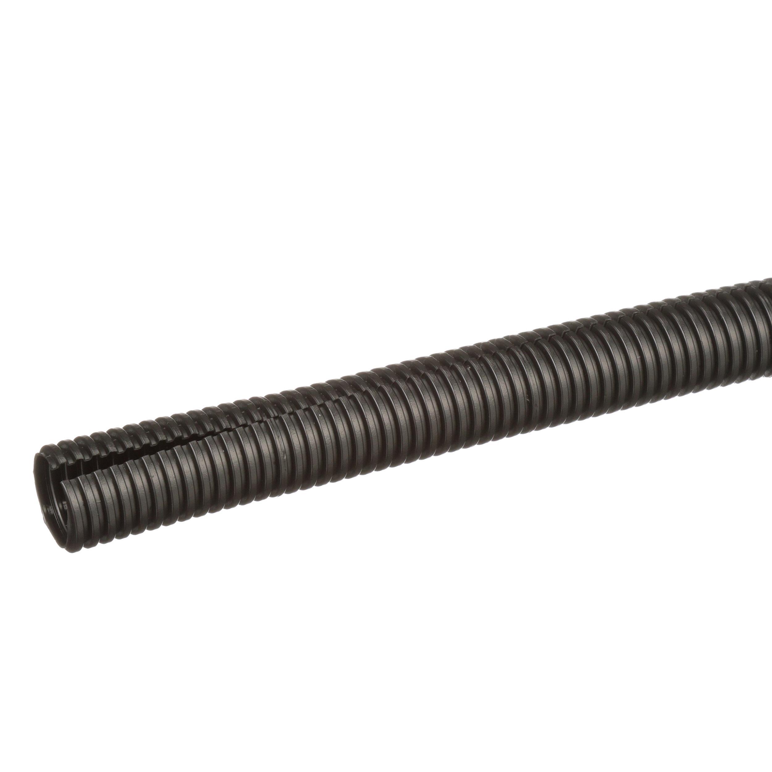 Panduit® CLT50N-C630 Heat Stabilized Slit Wall Corrugated Loom Tubing, 0.51 in ID x 100 ft L x 0.007 to 0.02 in THK, Nylon 6, Black
