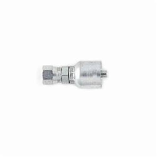 Parker® 10343-4-4 43 Series Crimp Style Straight Hydraulic Hose Fitting, 1/4 in Hose, 7/16-20 Connection, 37 deg Male JIC Rigid End Style, 1.24 in Cutoff Allowance, Steel