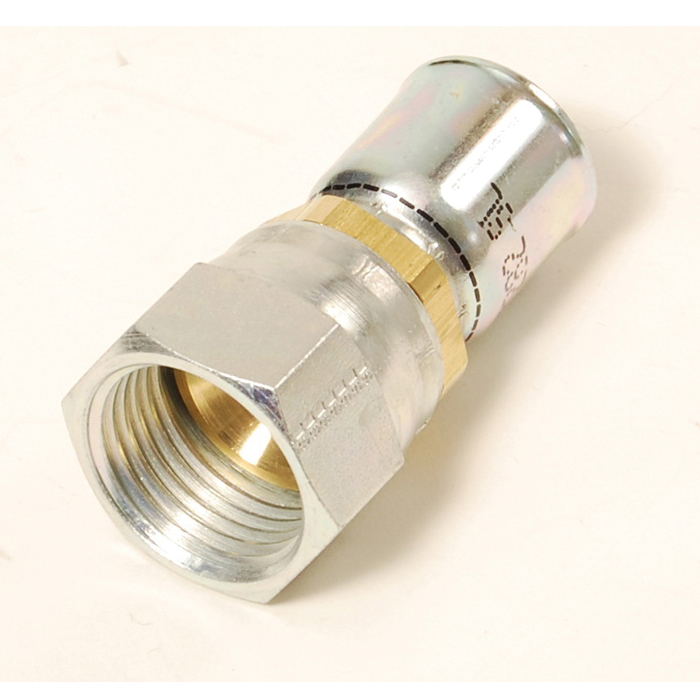 Parker® 10643-8-8 43 Series Crimp Style Straight Hydraulic Hose Fitting, 1/2 in Hose, 3/4-16 Connection, 37 deg Female JIC Swivel End Style, 1.51 in Cutoff Allowance, Steel