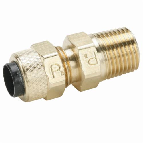 Parker® 68C-6-4 Compression Connector, 3/8 x 1/4 in Nominal, Tube x Male NPTF End Style, Brass