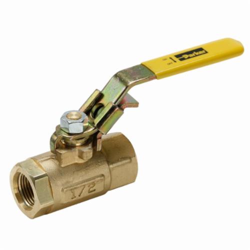 Parker® V520P-8 In-Line Ball Valve, 1/2 in Nominal, FNPT End Style, Brass Body, PTFE/Fluorocarbon Softgoods