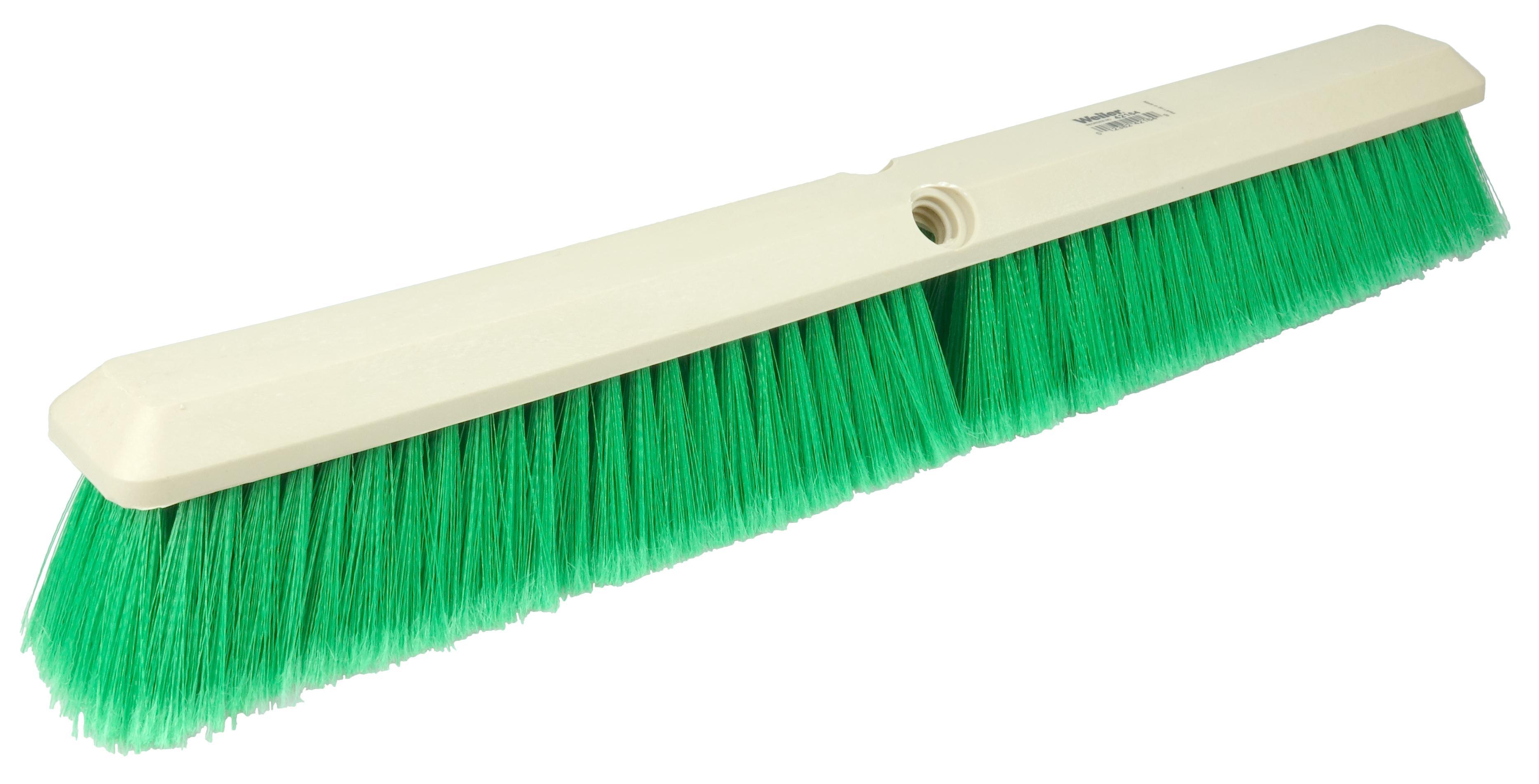 Perma-Sweep&trade; 42165 Push Broom, 18 in OAL, 3 in L Trim, Medium Sweep Face, Yellow Polypropylene Bristle
