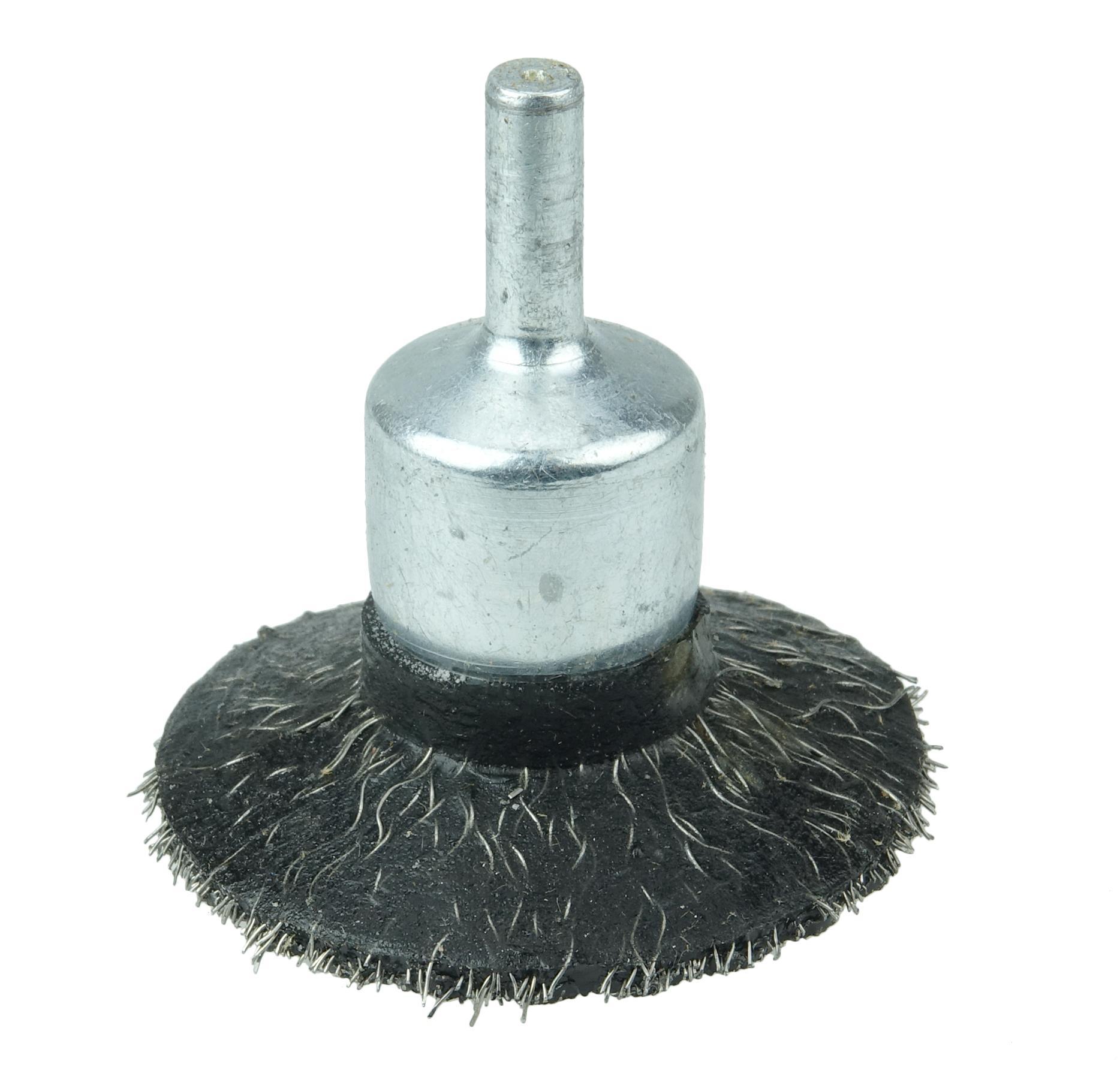 Polyflex&reg; 35800 Encapsulated Wheel Brush With Nut, 4 in Dia Brush, 3/16 in W Face, 0.02 in Dia Stringer Bead Knot Filament/Wire, 5/8-11 Arbor Hole