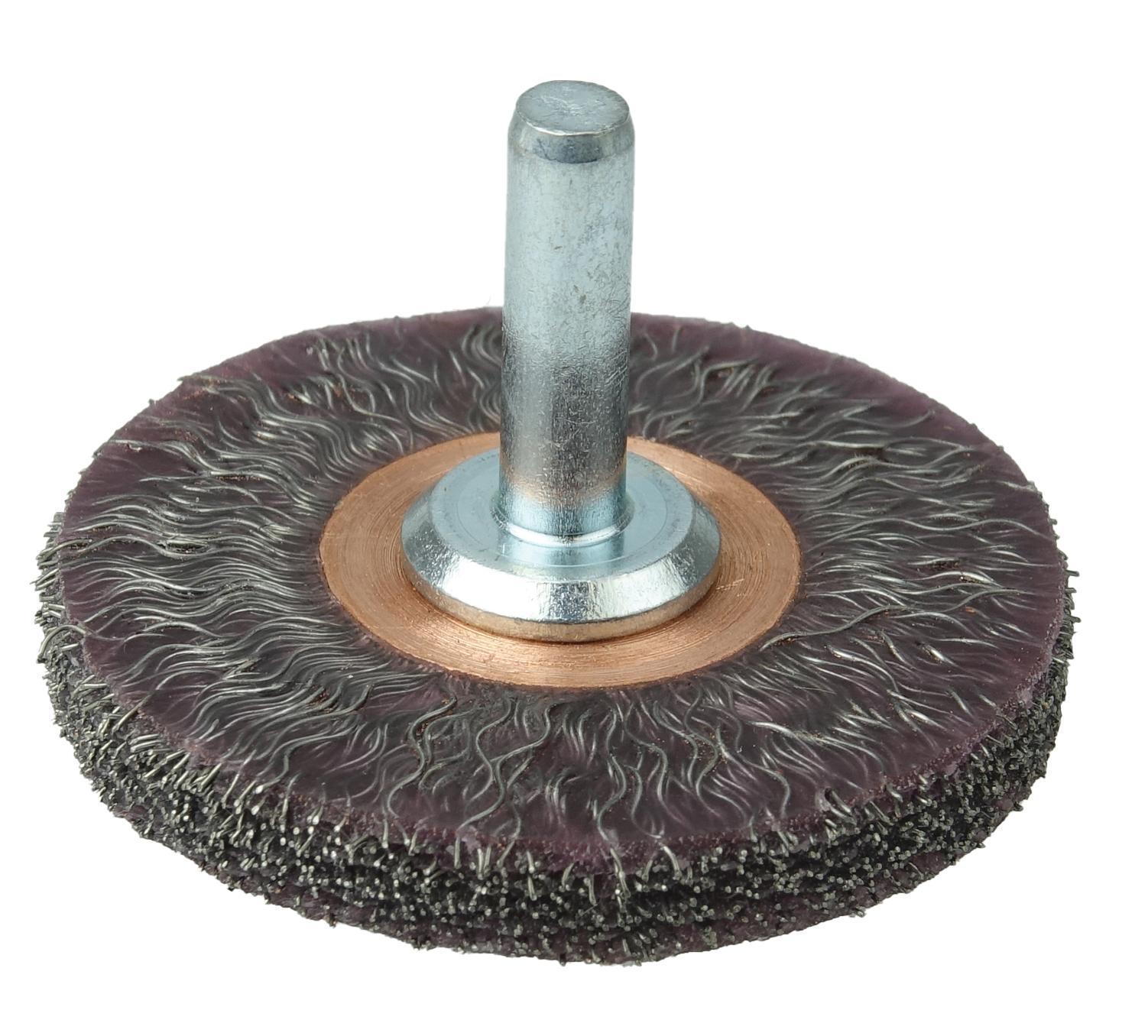 Polyflex&reg; 35260 Encapsulated Small Diameter Wheel Brush, 3 in Dia Brush, 1/4 in W Face, 0.014 in Dia Crimped Filament/Wire, 1/2 in Arbor Hole