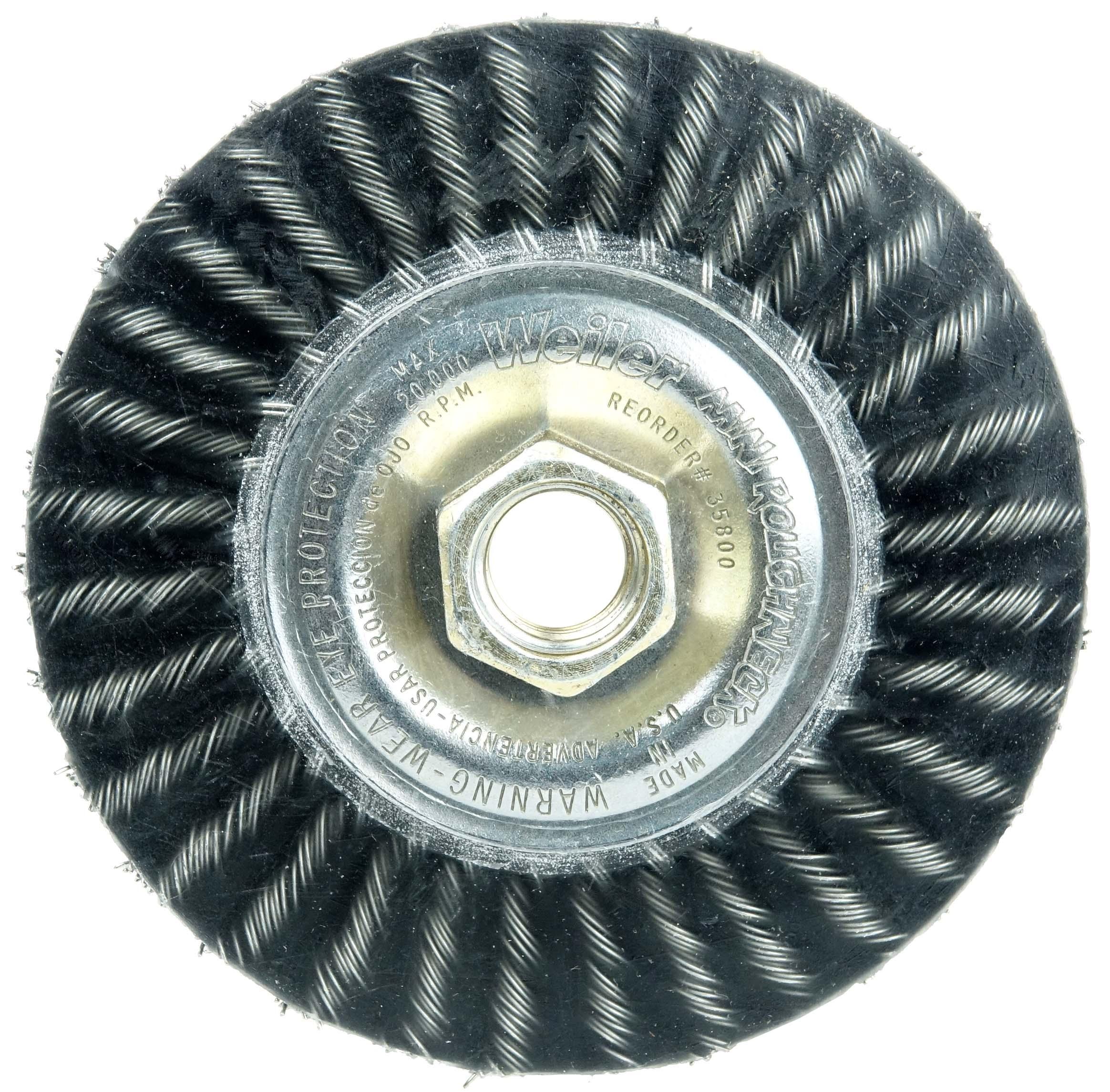 Polyflex® 35535 Stem Mount Encapsulated End Brush, 1/2 in Dia Brush, Crimped, 0.0104 in Dia Filament/Wire, Steel Fill, 7/8 in L Trim