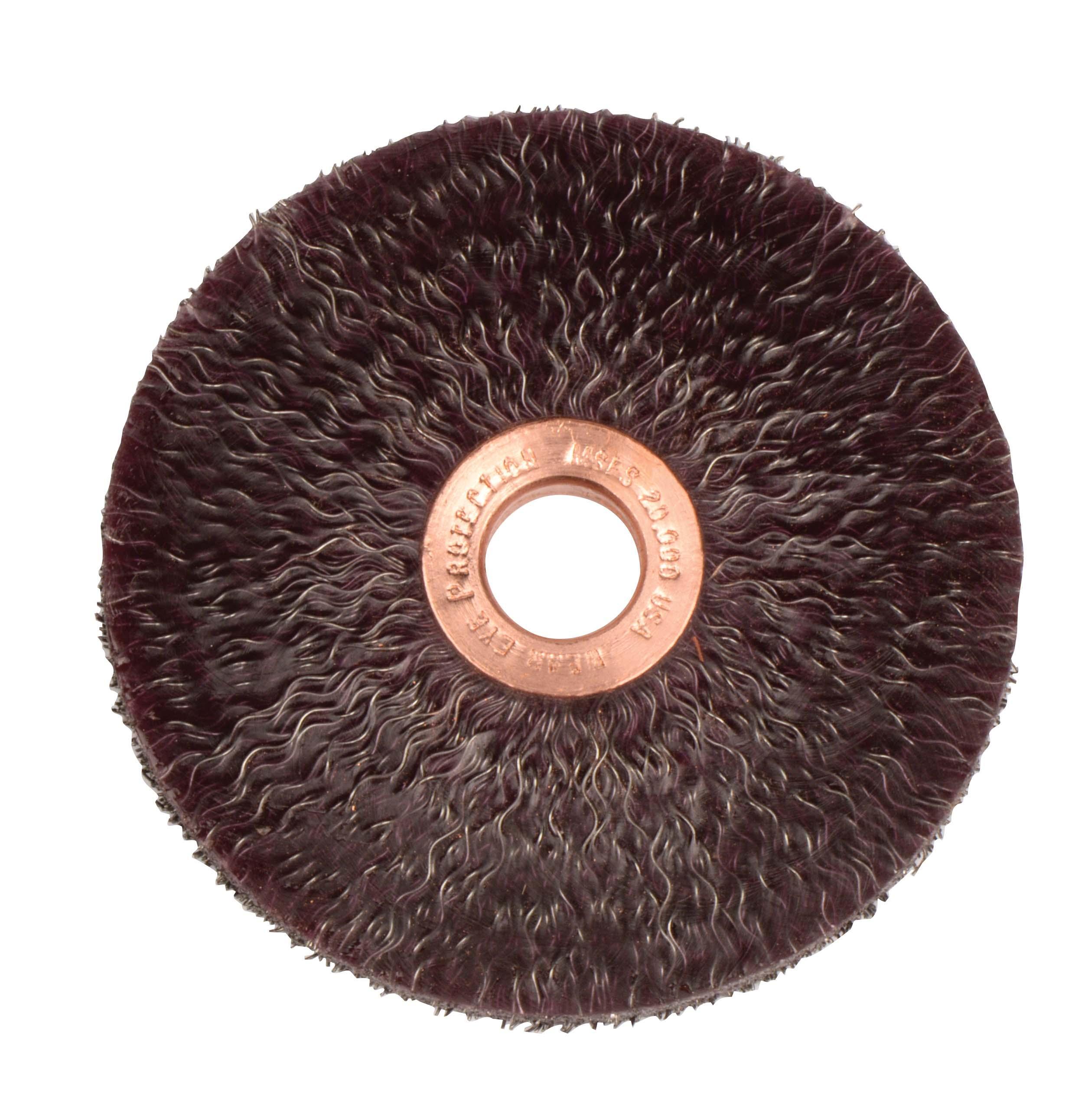 Polyflex&reg; 35406 Encapsulated Cup Brush, 3-1/2 in Dia Brush, 5/8-11 Arbor Hole, 0.014 in Dia Filament/Wire, Crimped, Steel Fill
