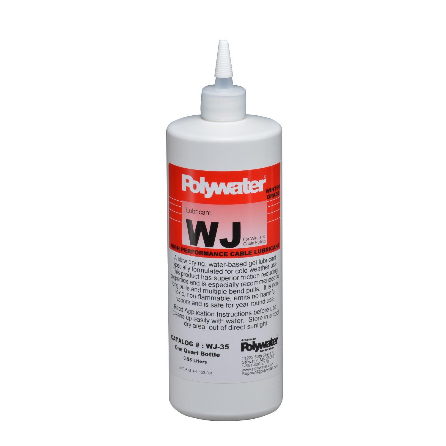 Polywater&reg; Polywater&reg; WJ WJ-35 Type WJ Cable Pulling Lubricant, 1 qt Bottle, Stringy Gel Form, Cream, 1.01