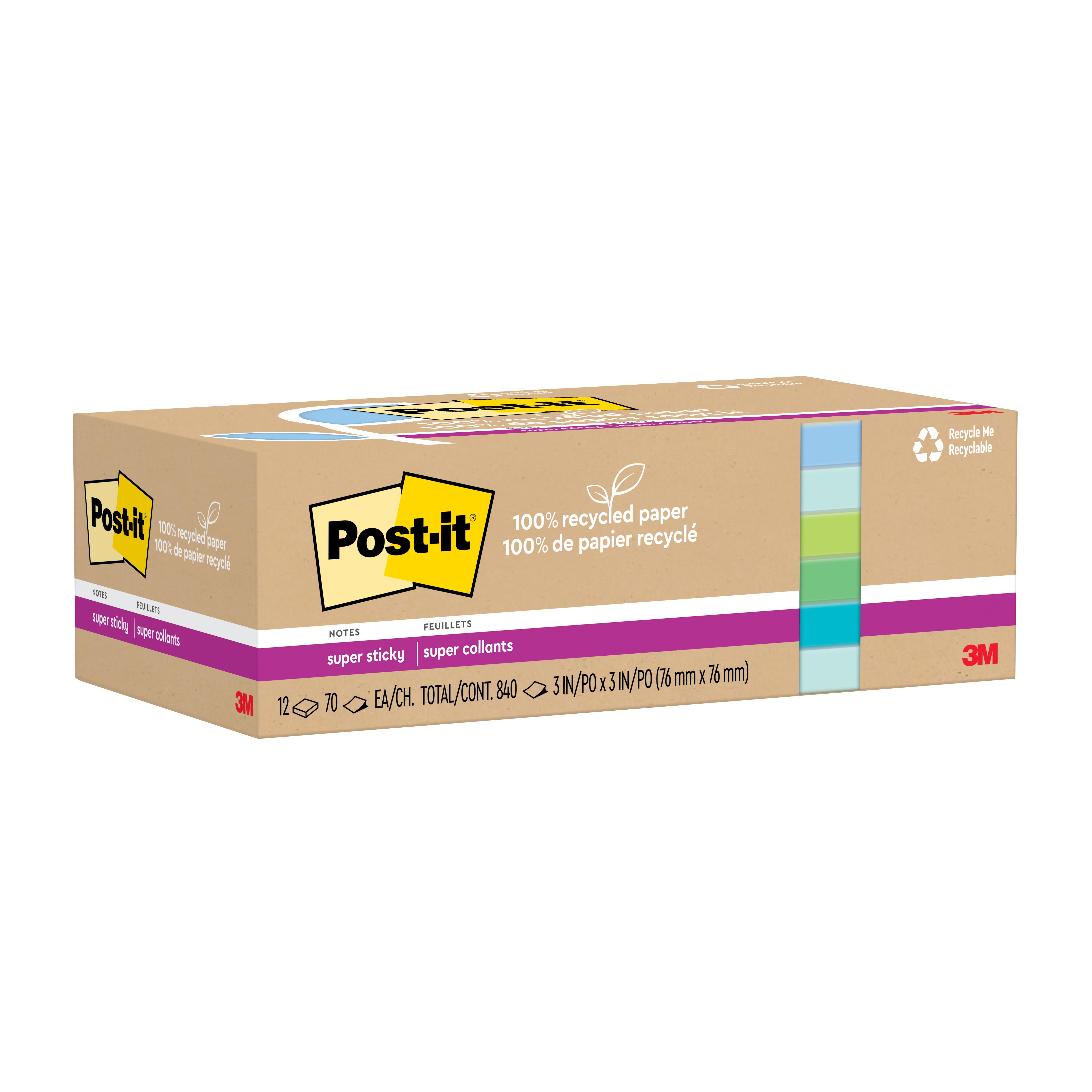 Post-it® 021200-70513 653AN Cape Town Small Self-Sticky Notes, 2 in L x 1-1/2 in W, Paper