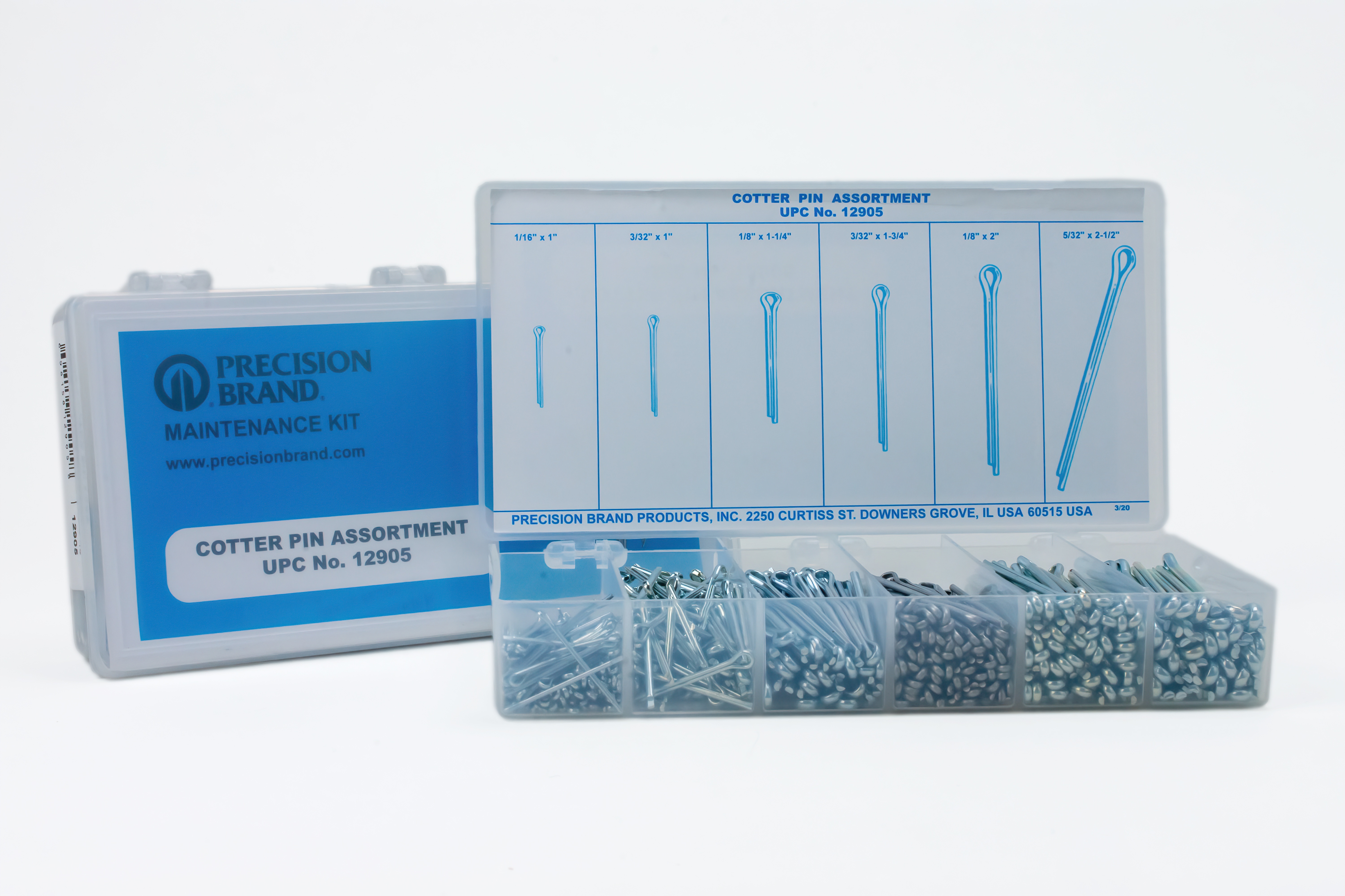 Precision Brand&reg; 12915 Hitch Pin Clip Assortment, 150 Pieces, Steel, Plain