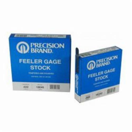 Precision Brand® 19K1 Feeler Gage, 12 Blades, 12 in L x 1/2 in W x 0.001 in THK, C1095 Spring Steel
