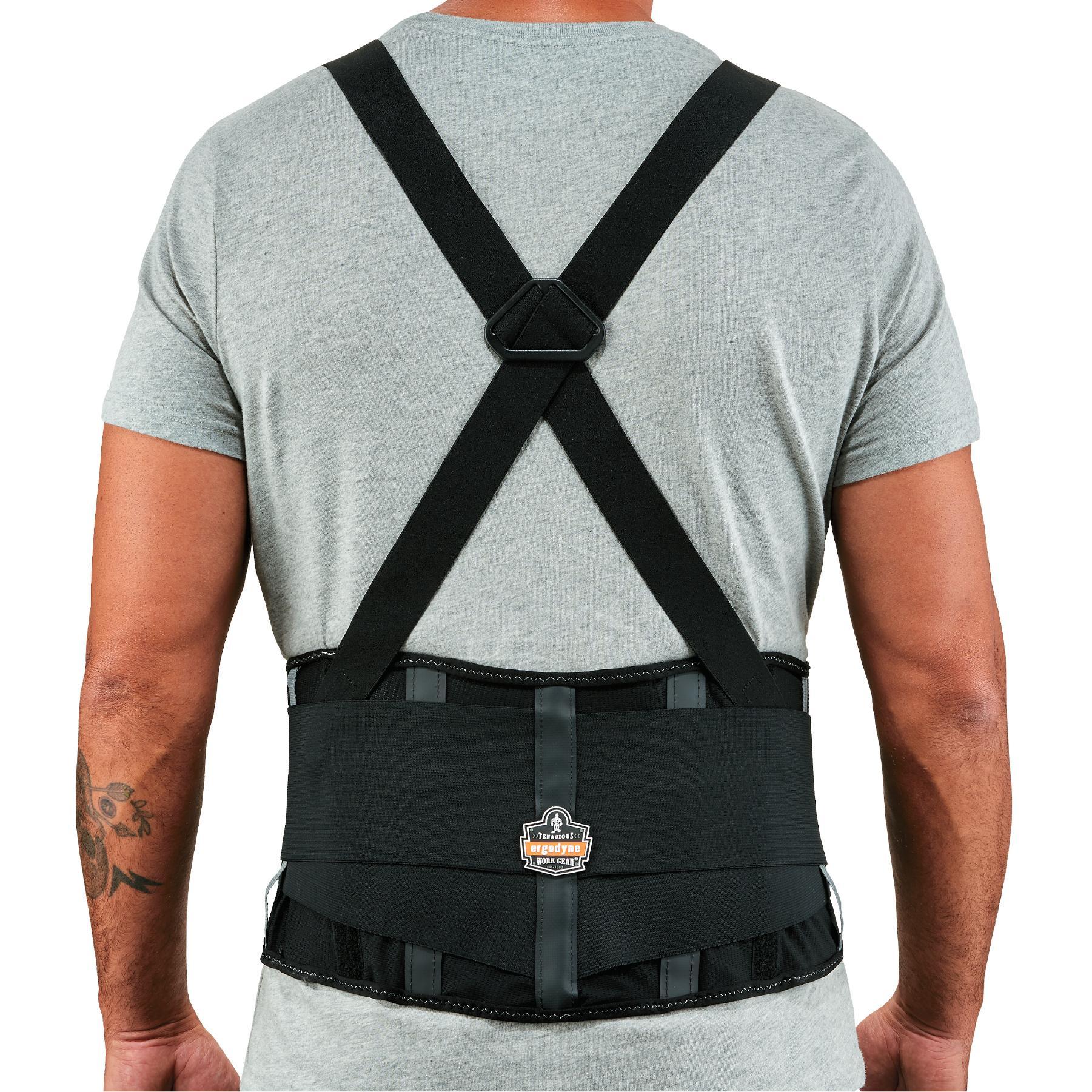 ProFlex&reg; 11288 2000SF High Performance Back Support Brace With Suspenders, 4XL, 52 to 58 in Fits Waist, 8-1/2 in W, 840D Spandex&reg;, Black, Hook and Loop Closure