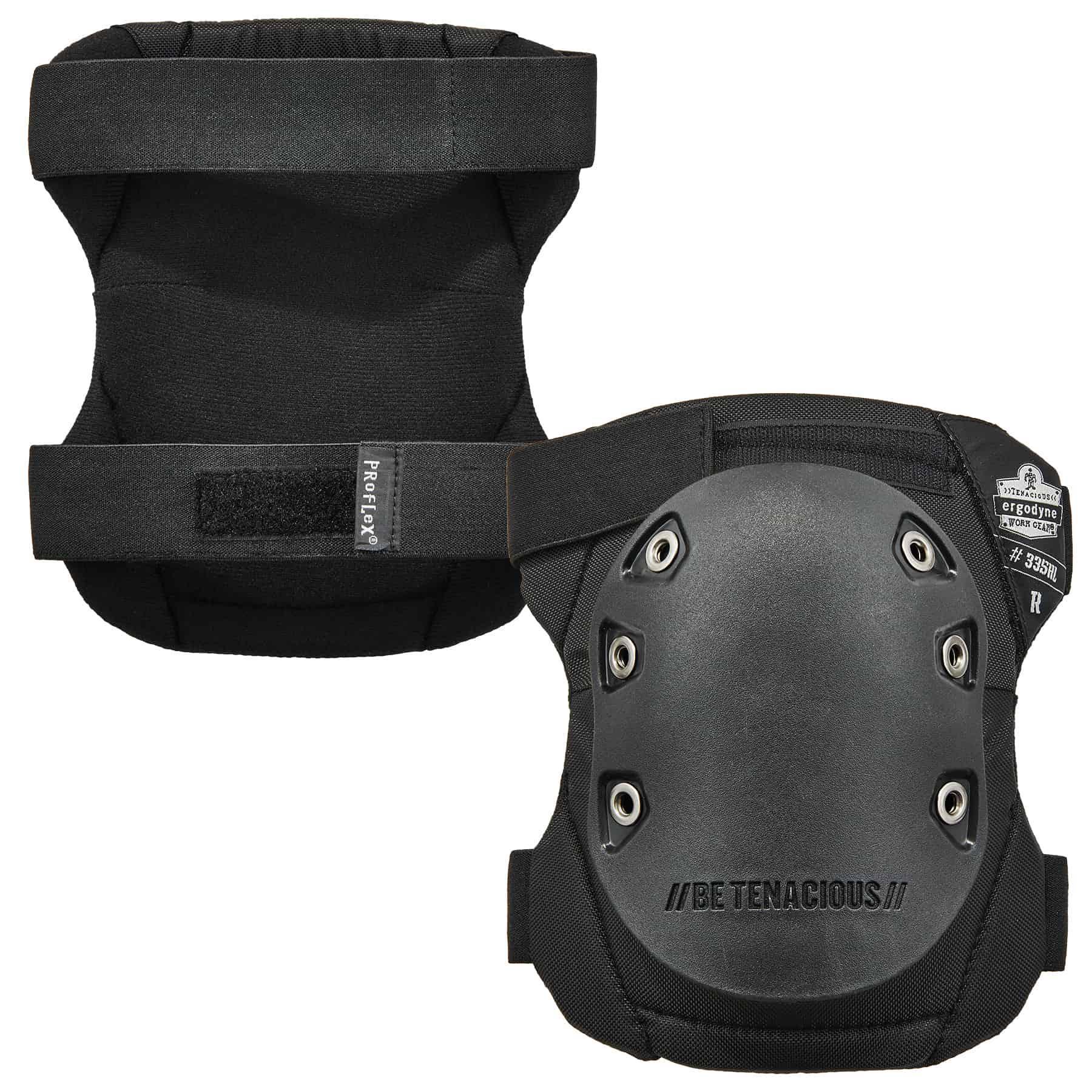 product ProFlex® 18335 Non-Marring Cap Knee Pads, Rubber Cap, NBR Foam Pad, Buckle Closure, Black