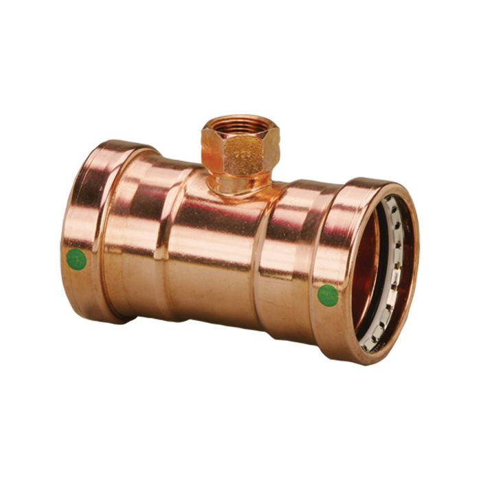 ProPress® XL-C 20893 Pipe Tee, 3 x 3 x 3/4 in Nominal, Press x Press x FNPT End Style, Copper, Import