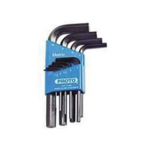 product Eklind® 10609 Hex-L® Long Key Set With Holder, 9 Pieces, 1.5 to 10 mm Hex, L-Handle Handle, ANSI B18.3, Alloy Steel, Black Oxide