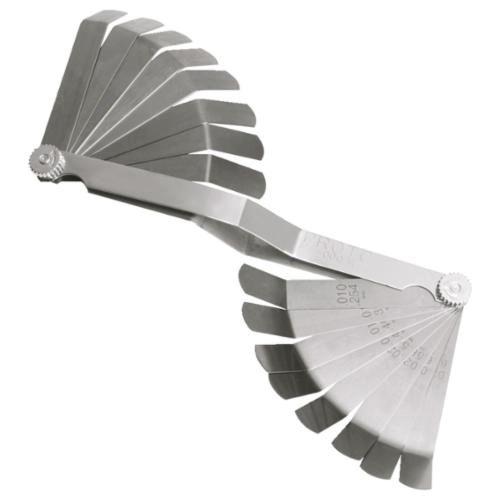 product Proto® J000BR Non-Magnetic Short Blade Feeler Gauge Set, 6 Pieces, 1/2 x 3 in Blade, Steel Holder