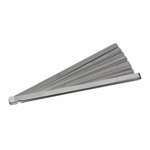 Precision Brand® 19821 Rounded Fan Blade Feeler Gauge Set, 25 Pieces, 3 in L x 1/2 in W Blade, Spring Steel