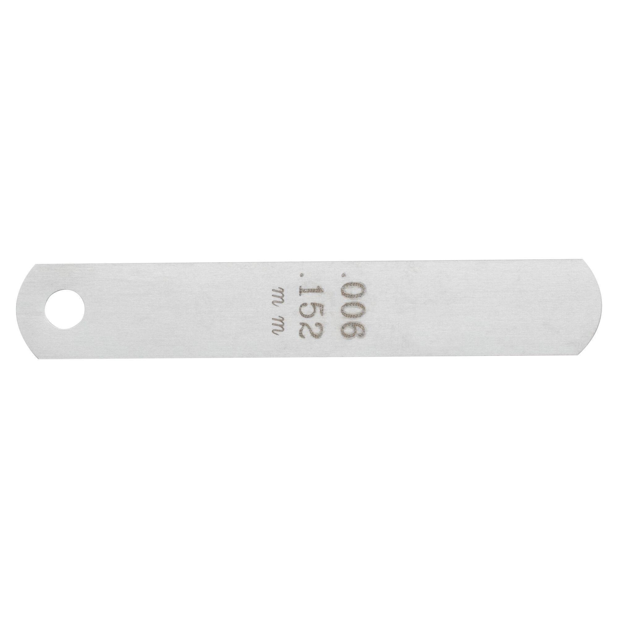 product Starrett® 667M-15 Rounded End Leave Thickness Gage, 300 mm L x 12.7 mm W x 0.15 mm THK, Tempered Steel