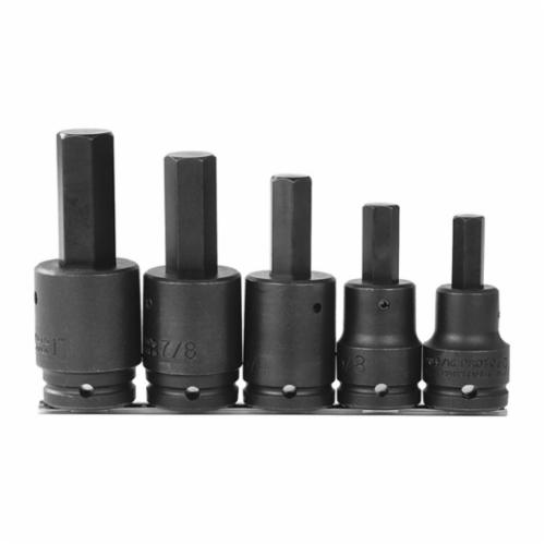 product Proto&reg; J4990-SMA Socket Bit Set, Metric, 4 to 10 mm Hex, 3/8 in Drive, 7 Pieces, Polished Chrome