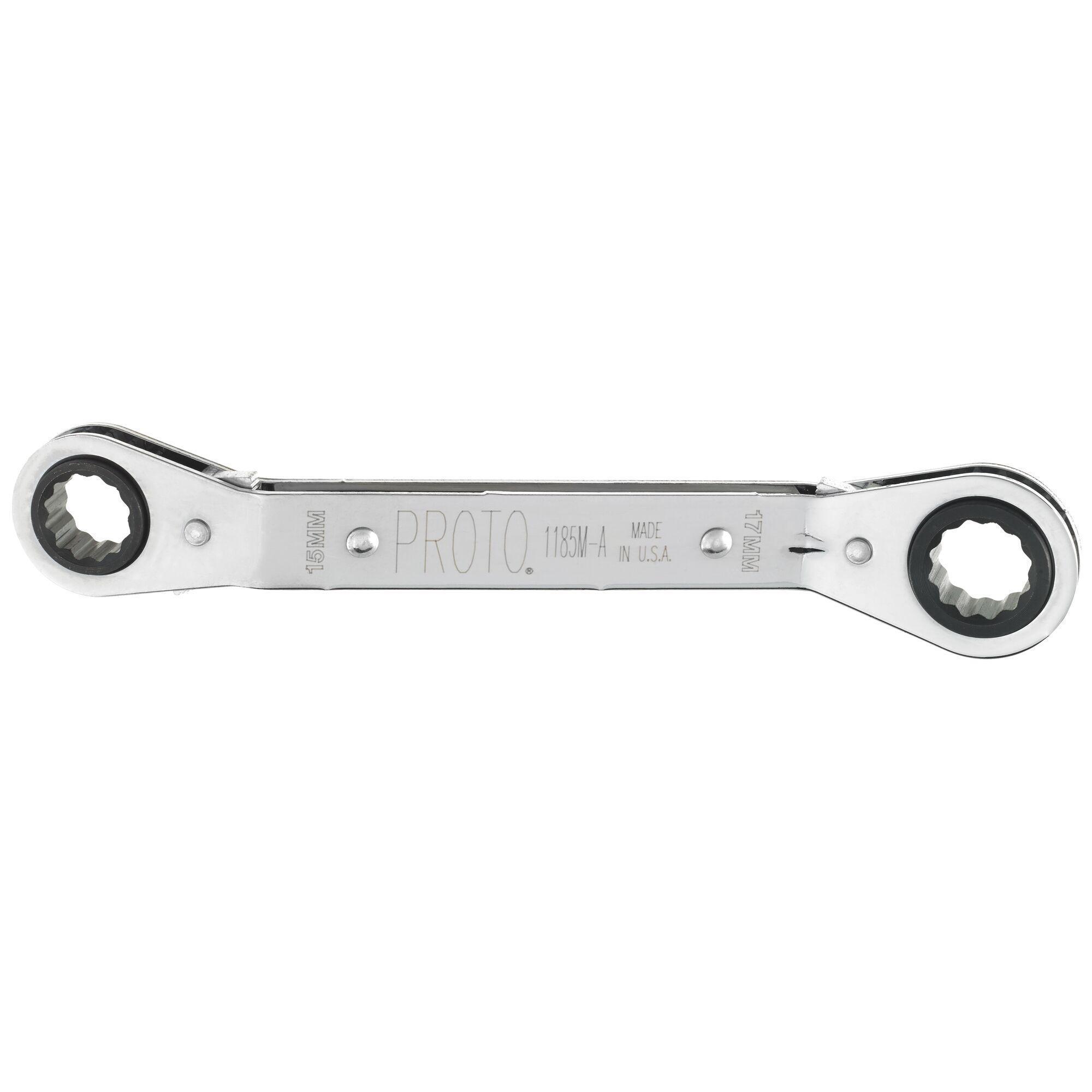 GEARWRENCH&reg; 85919 XL Series Double Slim Box End Wrench, 19 mm Wrench, 12 Points, 0 deg Offset, 396 mm OAL, Alloy Steel, Polished Chrome