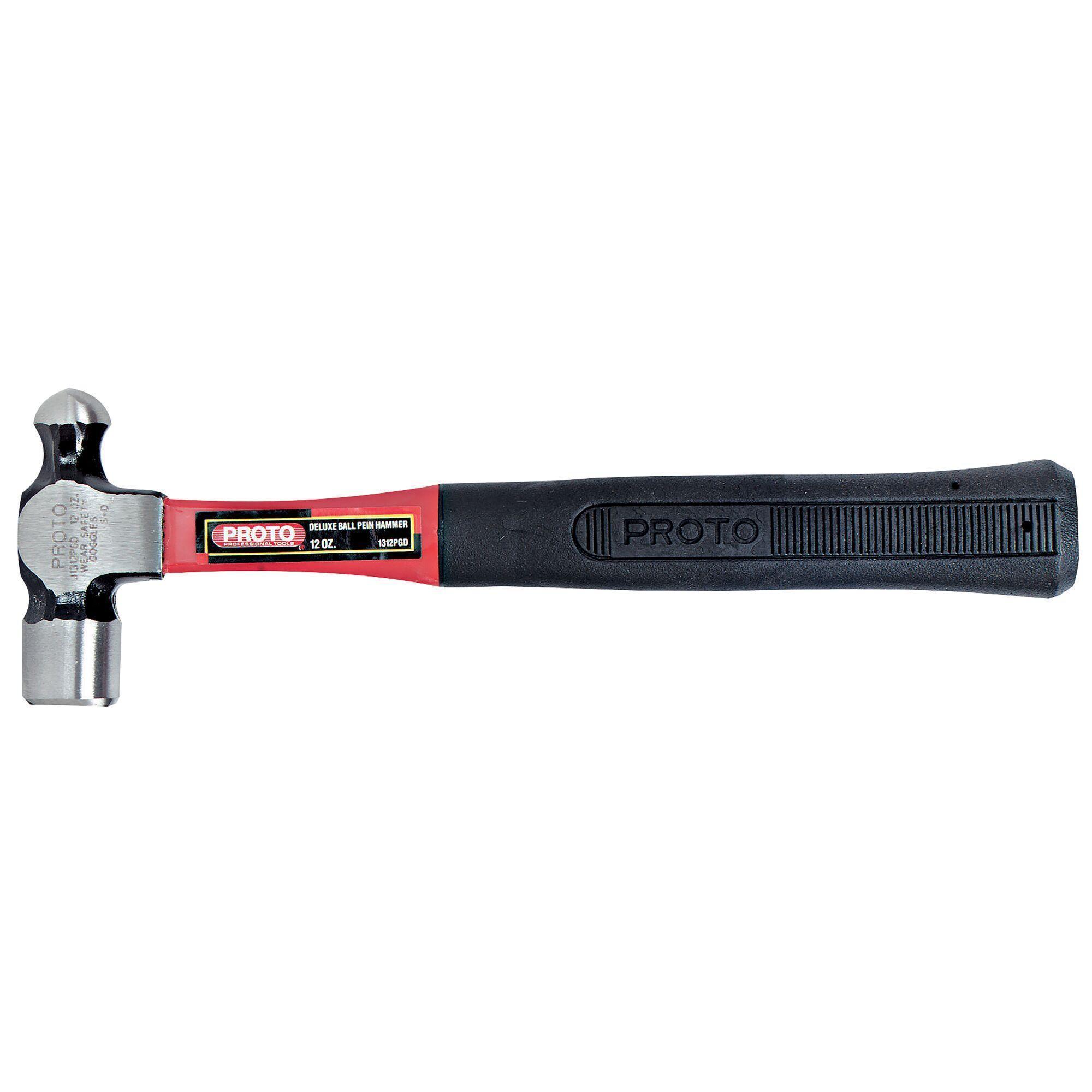 product Proto&reg; J1316PGD Ball Pein Hammer, 13 in OAL, 16 oz Forged Steel Head, Fiberglass Handle