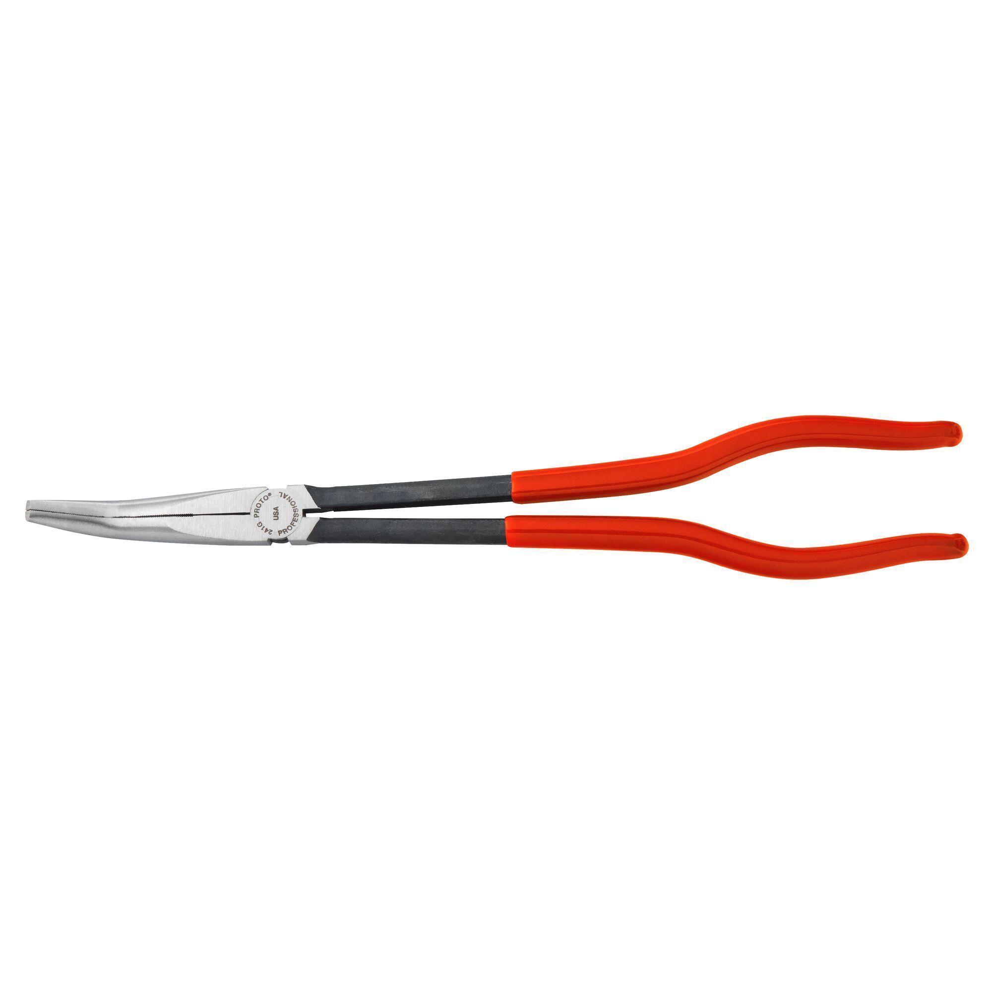 product Klein® Journeyman™ J203-8 Heavy Duty Long Nose Plier, Tool Steel Jaw, 2.313 in L x 1 in W Jaw, 8.563 in OAL, 1/8 in W Tip