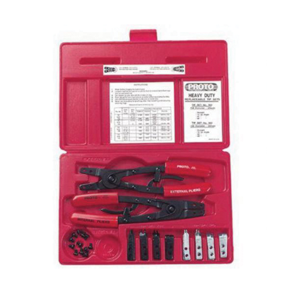 product Proto® J360C Convertible Retaining Ring Plier Set, 4 Pieces, 5-3/4 to 7-1/4 in OAL