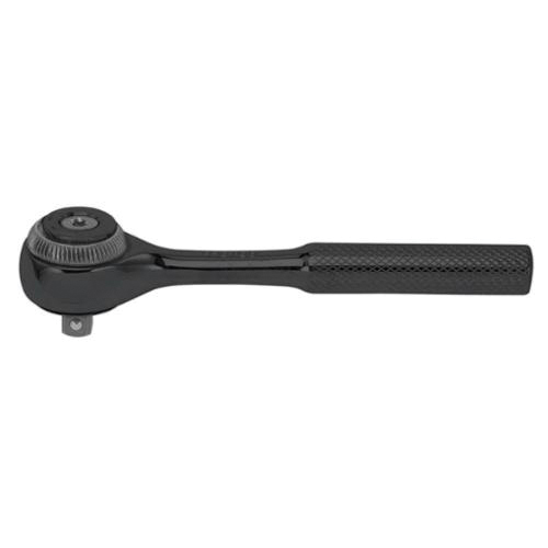 product Proto® J4749 Non-Insulated Standard Length Hand Ratchet, Imperial, 1/4 in Drive, Pear Head, 5 in OAL, Steel, Full Polished, ASME B107.10M, Federal GGG-W-641E