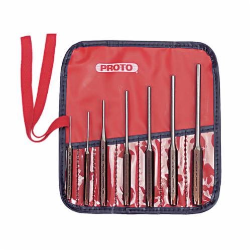 product Proto® J47A-TT Punch Set, Drive Pin Style, 3/32 to 1/4 in Punch, 7 Punches, 7 Pieces