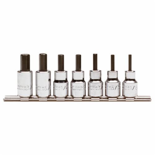 Williams® JHWWSBS-7LRC Socket Driver Bit Set, 3/8 in Drive, 1/8 in Torx, 7 Pieces, Polished Chrome