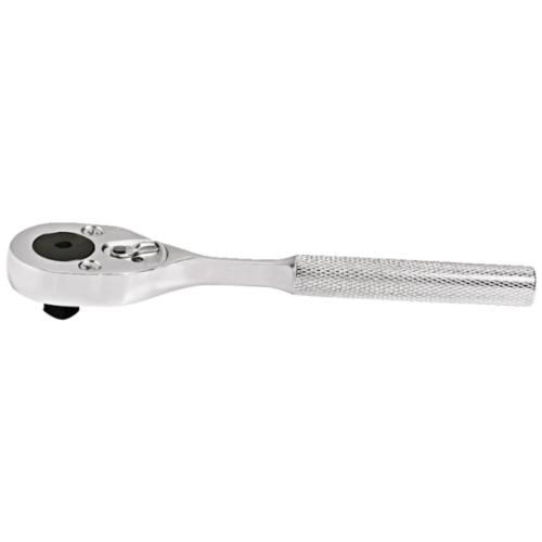 product Proto® J5452F Non-Insulated Standard Length Hand Ratchet, Imperial, 1/2 in Drive, Round Head, 9-3/8 in OAL, Steel, Full Polished, ASME B107.10M